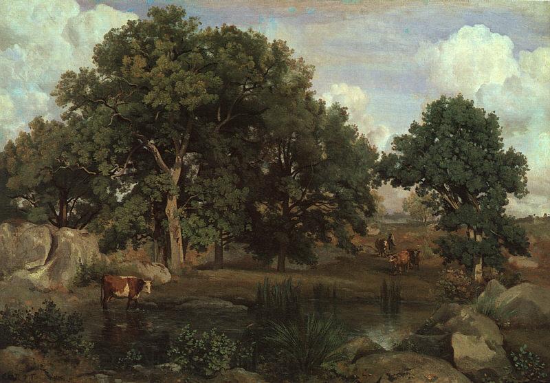  Jean Baptiste Camille  Corot Forest of Fontainebleau France oil painting art